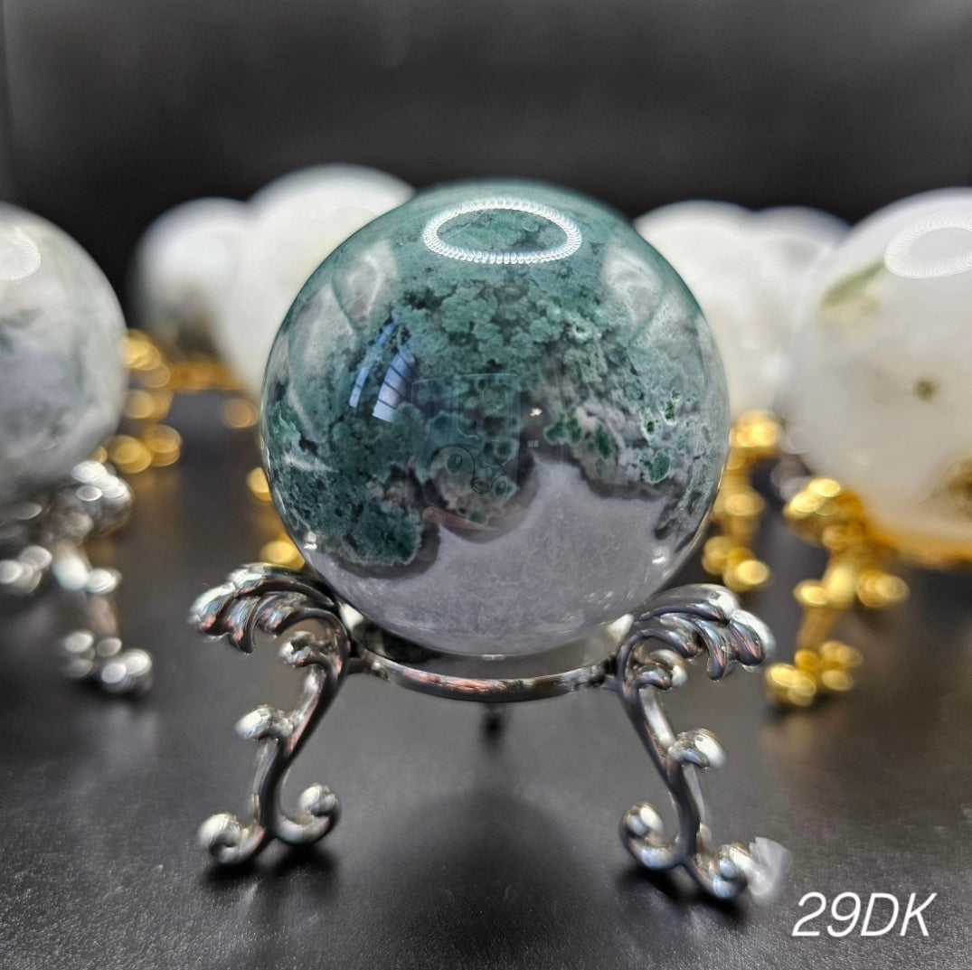 Small Moss Agate Druzy Spheres