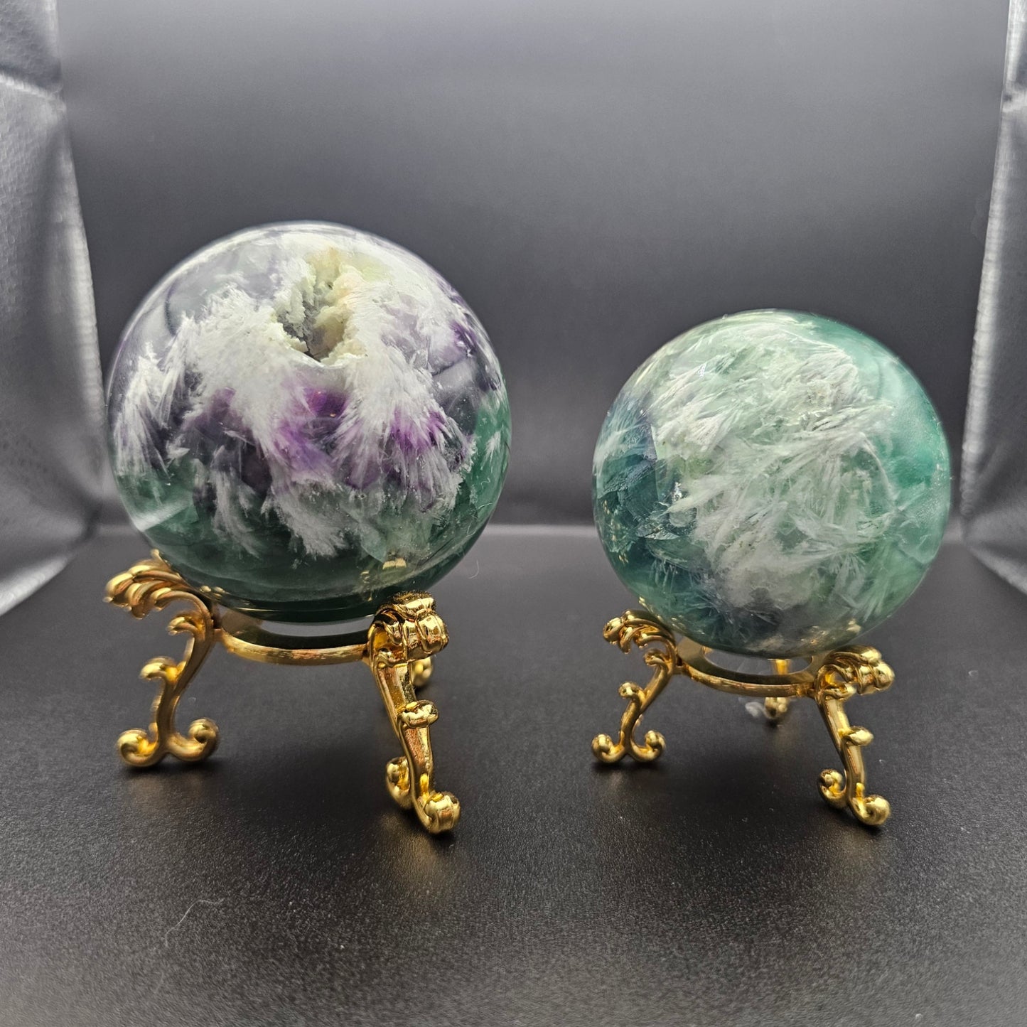 Feather Fluorite Spheres