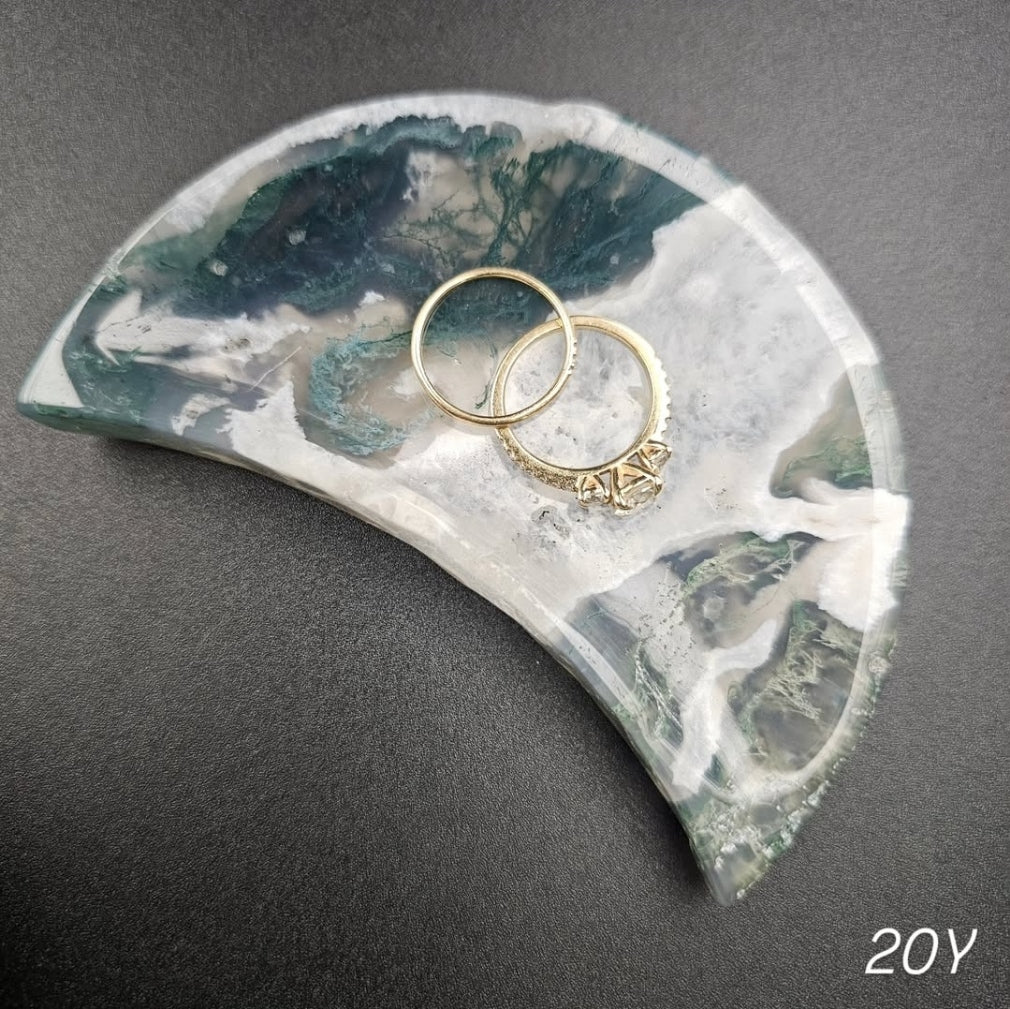 Moon Moss Agate Ring Dishes